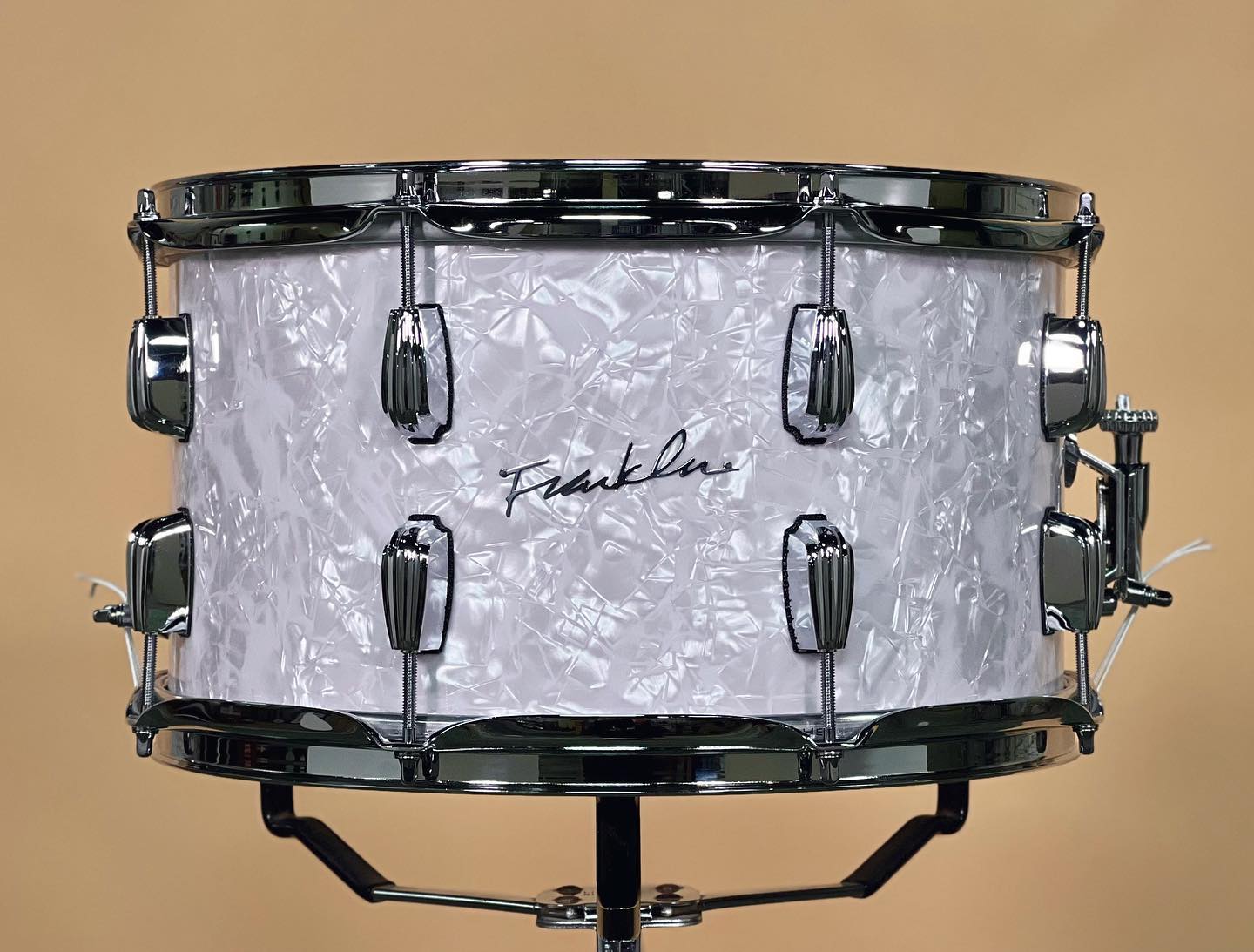 The Franklin White Pearl Snare Drum